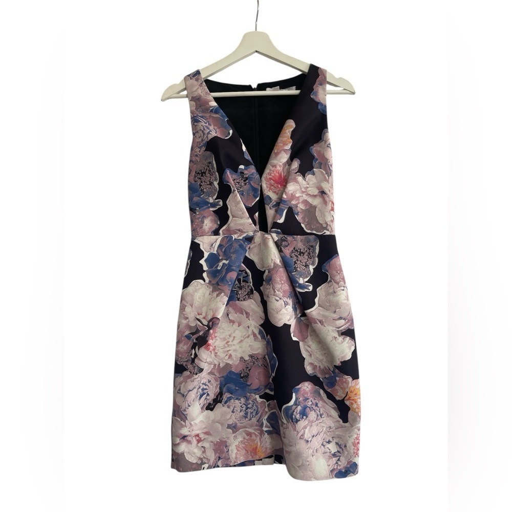 Finders Keepers Backless Floral Dress - Navy and Pink Size Small